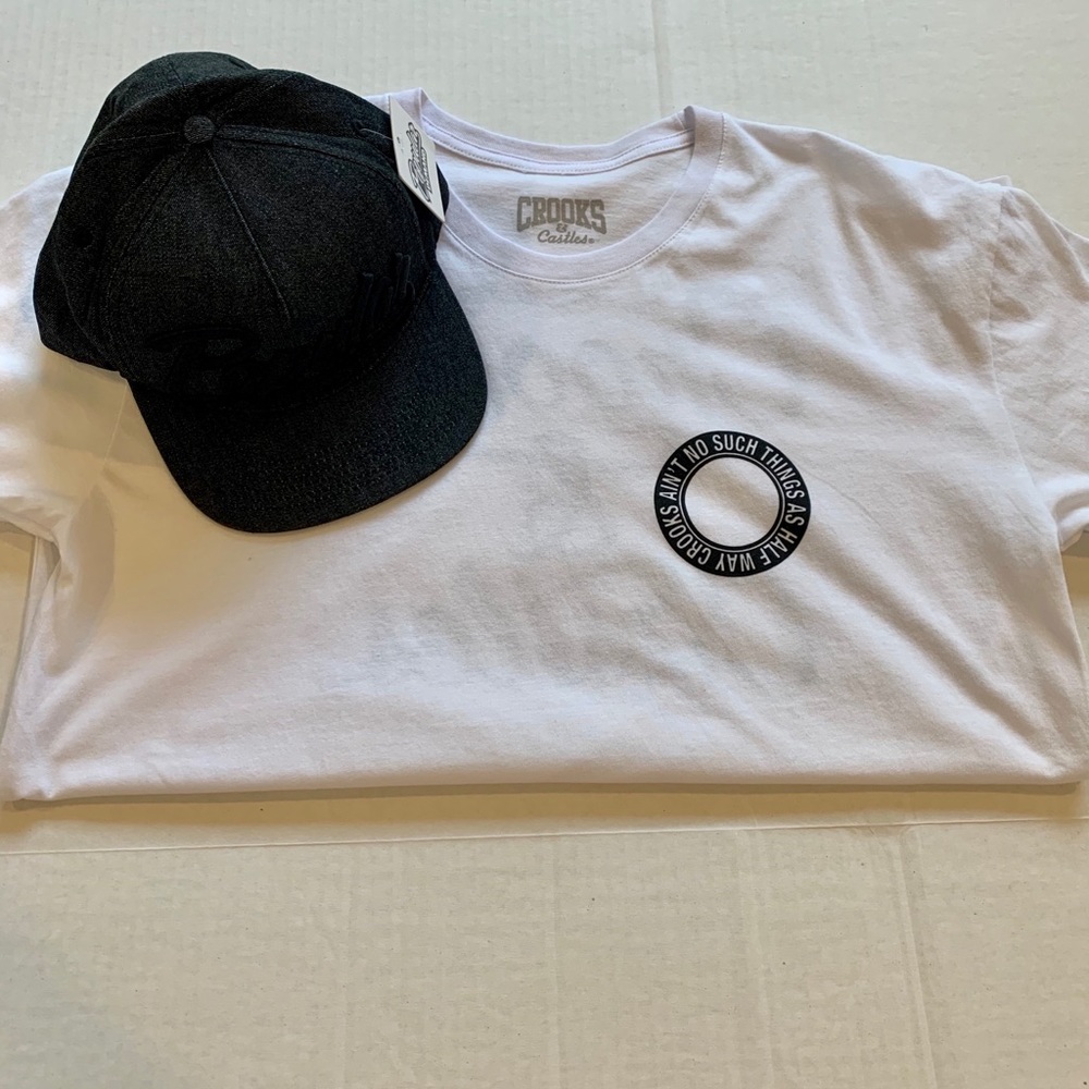 Crooks and castles tee and Popular snap back cap